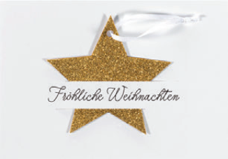 Grusskarten | Perleberg | Weihnachten | Text Fröhliche Weihnachten | Glitter Gold