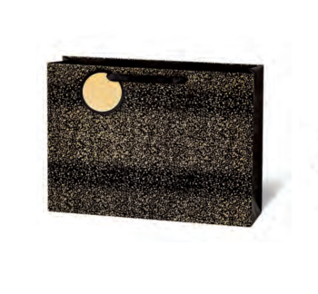 Geschenktaschen | Quer Format | 27 x 38 x 10 cm | Glitter Gold | Collection Sparkling Glitter